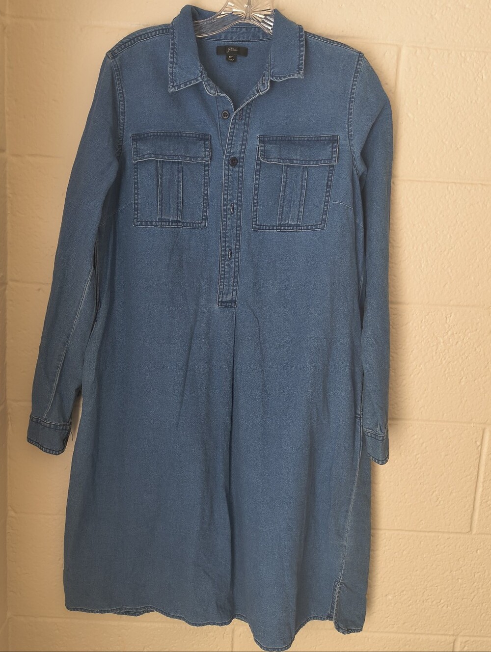 J. Crew Medium Blue Denim Shirt Dress - Size MT